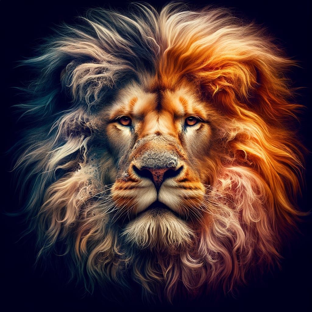 Majestic Lion Face Mid-Transformation