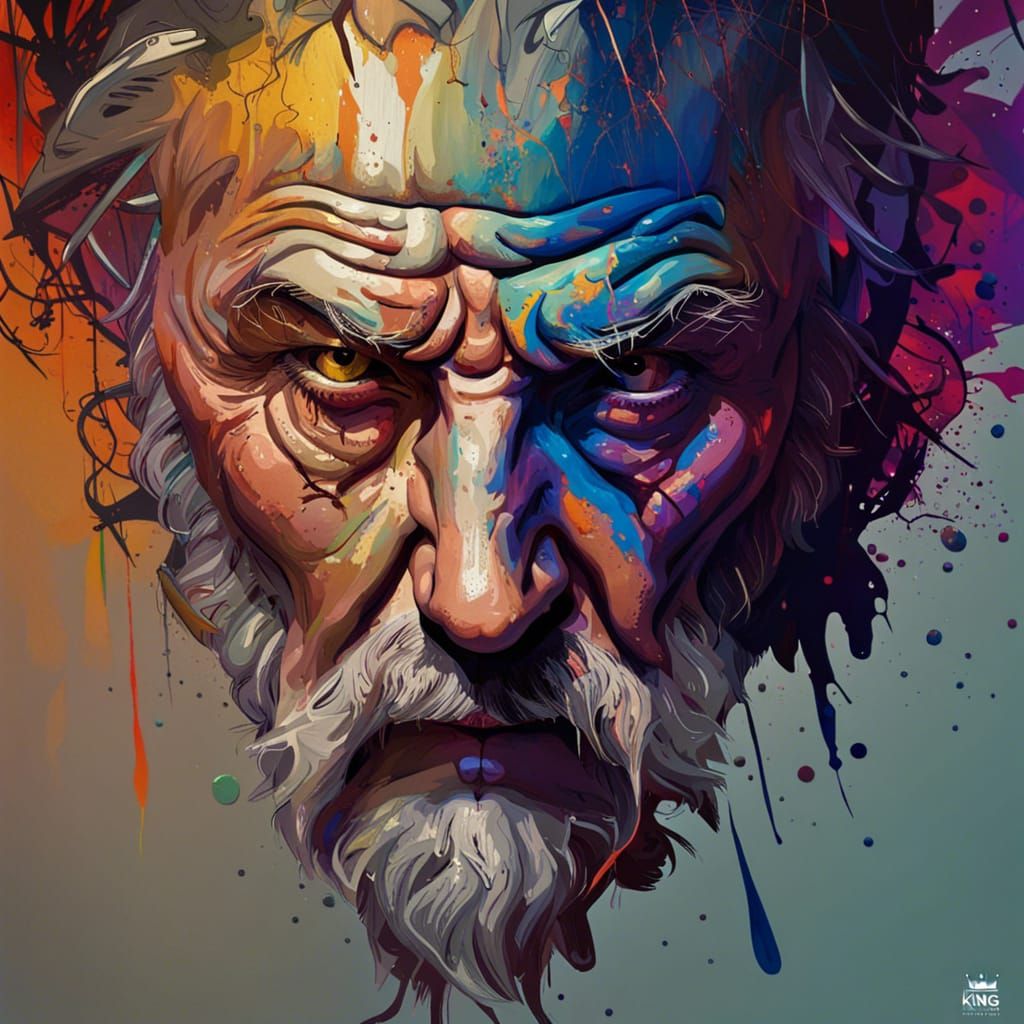 Dramatic Hyperrealistic Portrait of King Lear