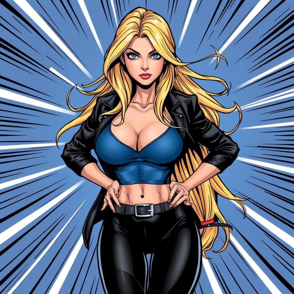 Confident Black Canary in Classic DC Comics Style