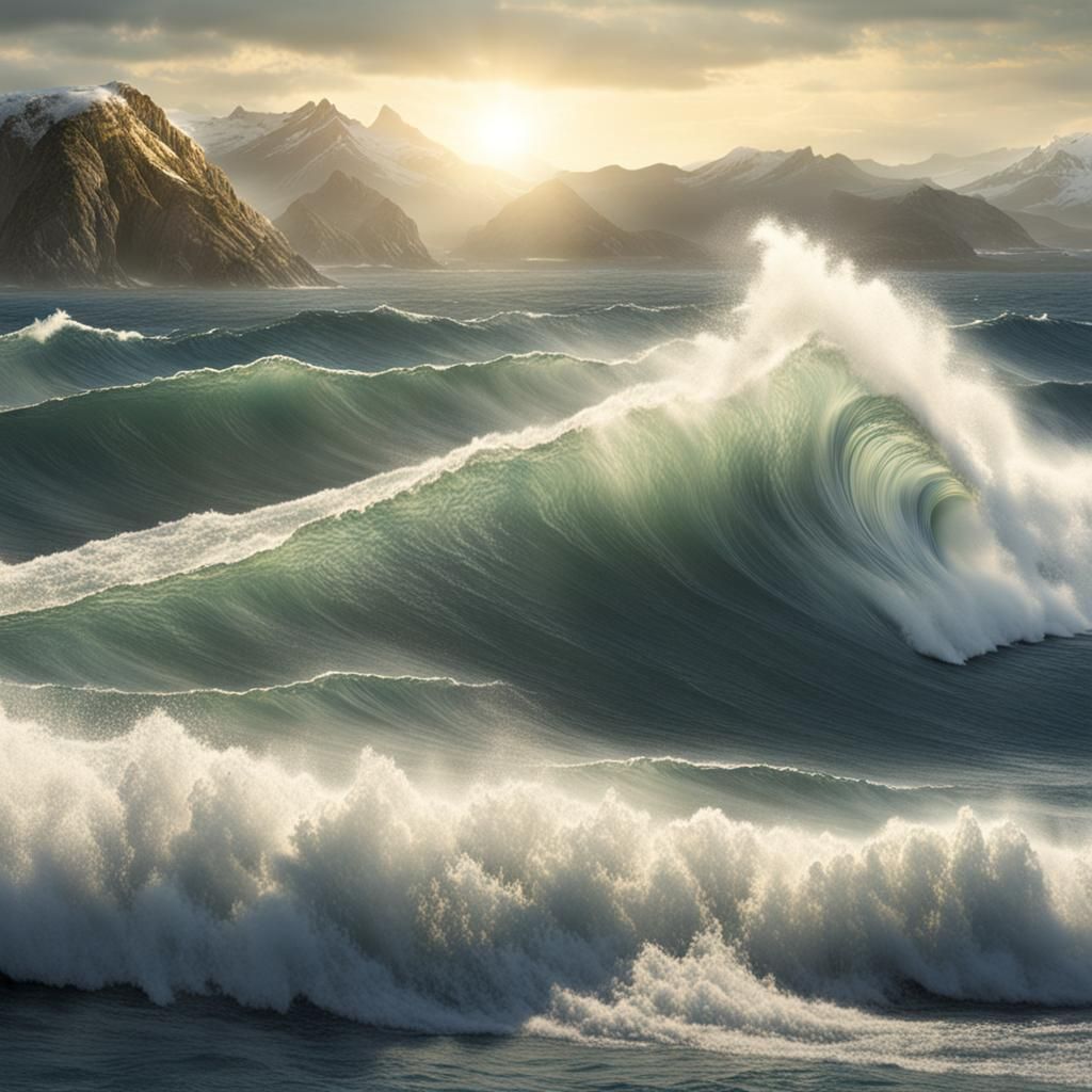 Cresting Wave Sparkling: Detailed Matte Painting