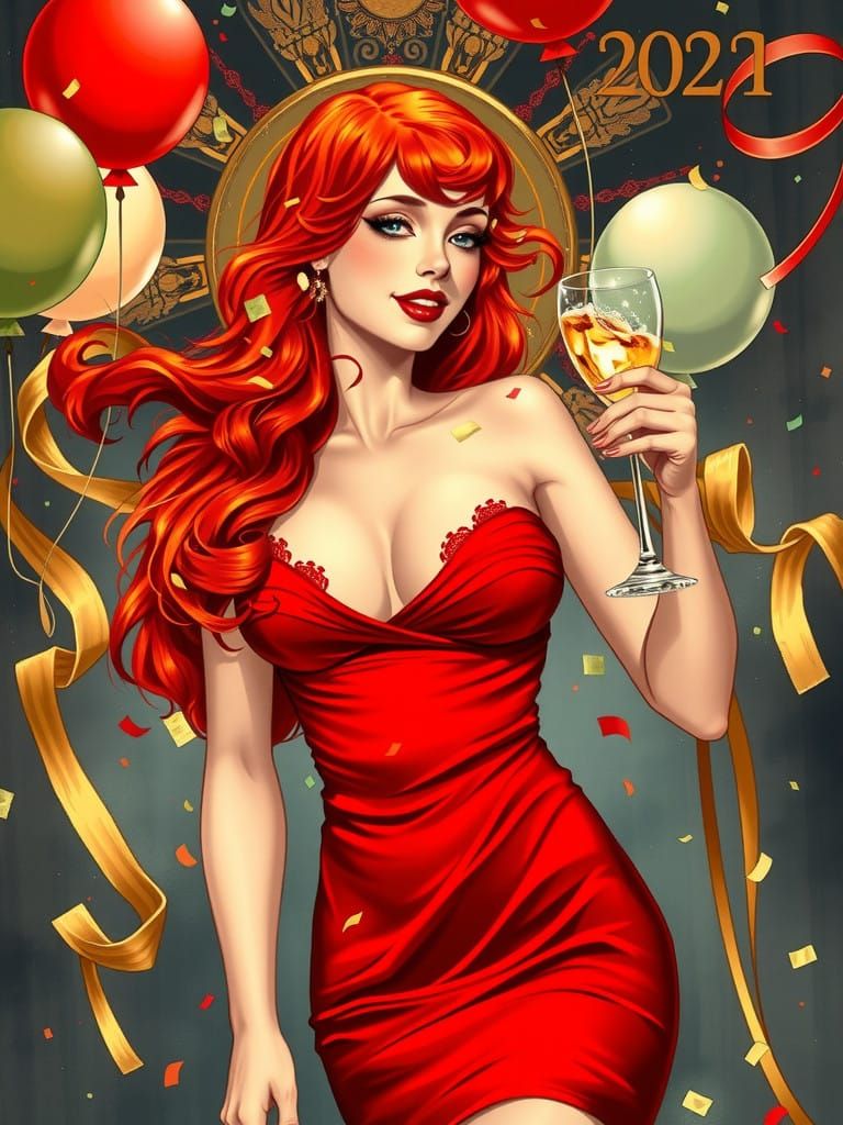 Glamorous Flapper Girl in Art Deco Splendor