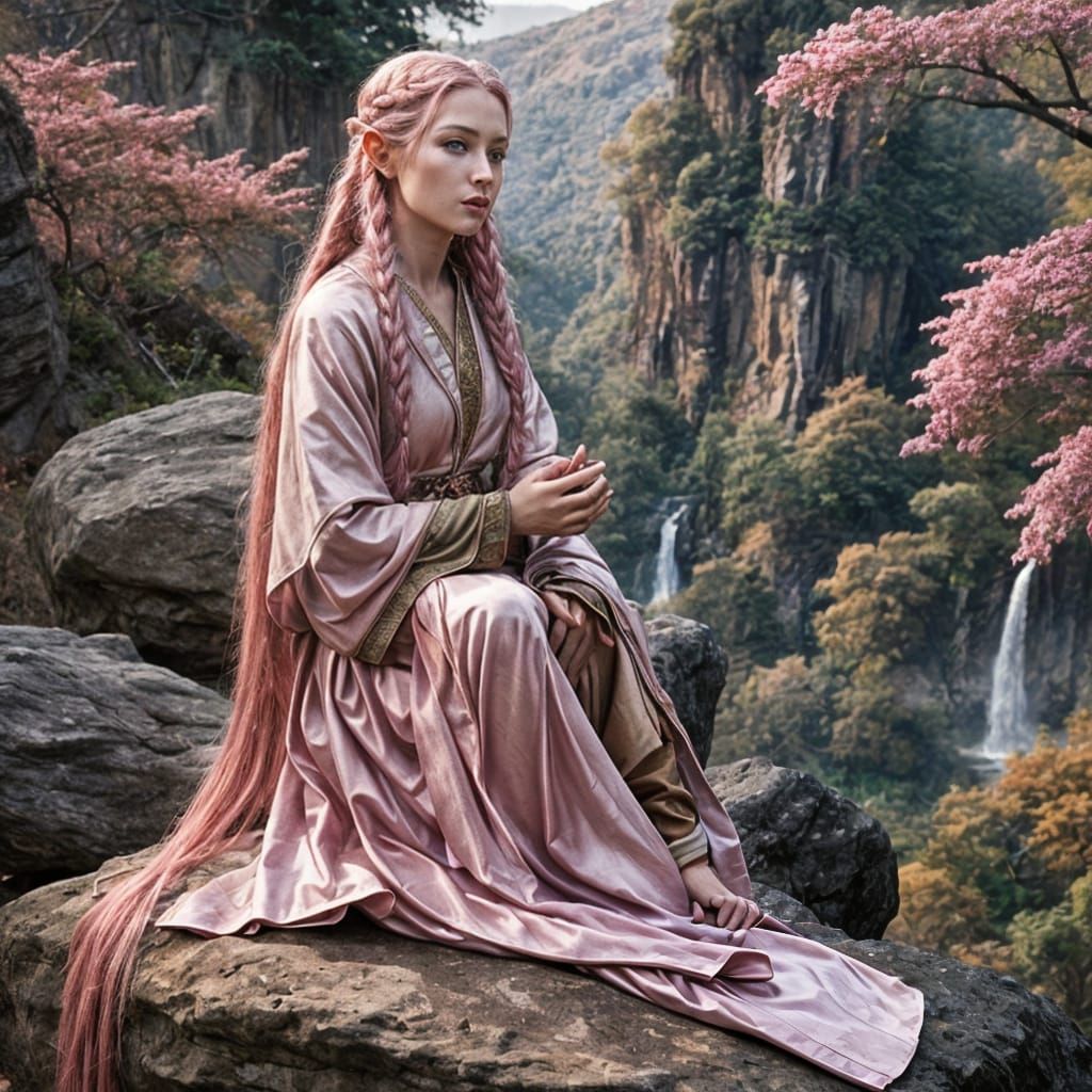 Pink Elf on the rock