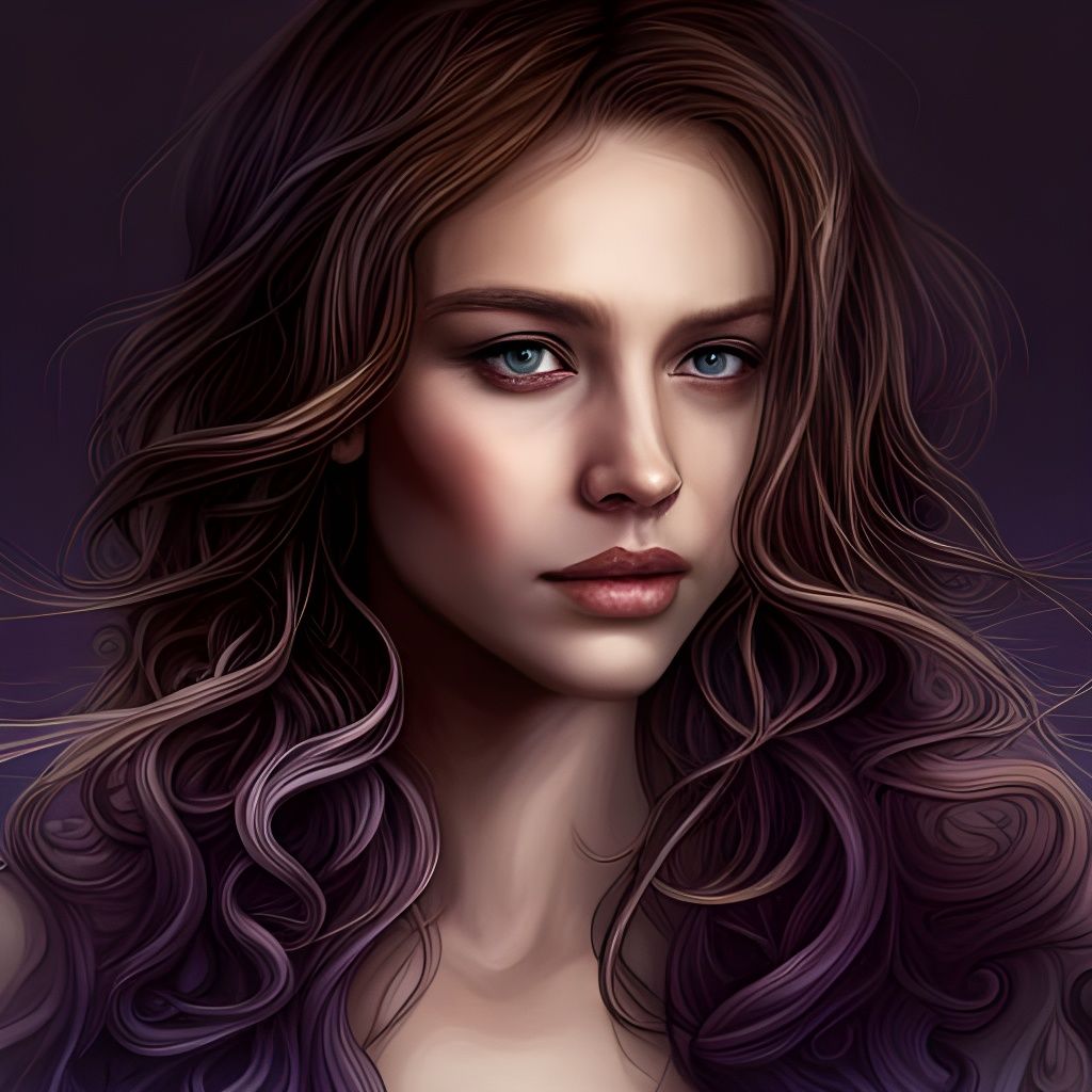 Confident Woman with Flowing Hair: Fantasy Art