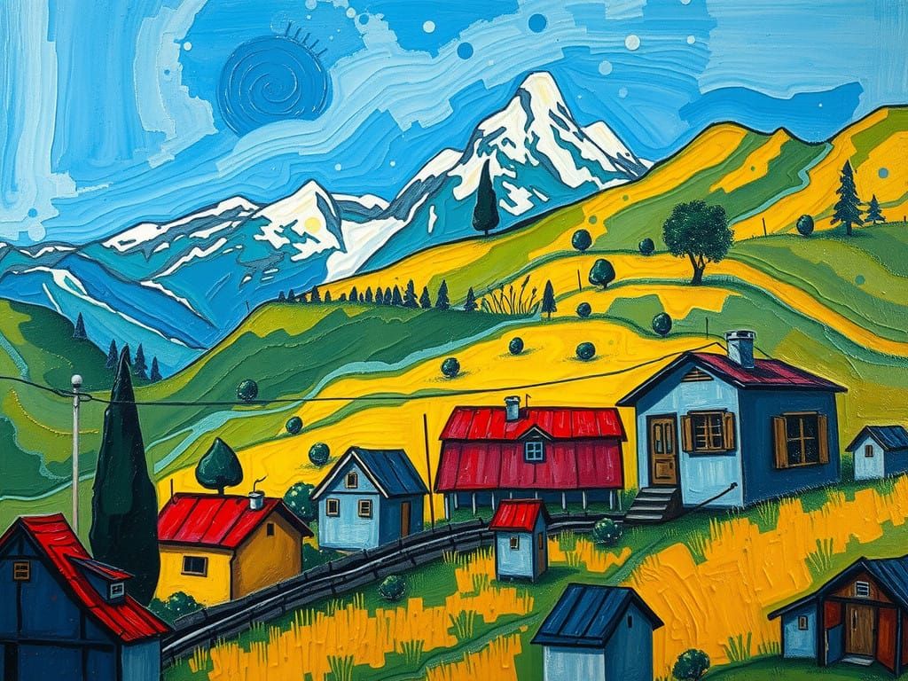 Vibrant Village Amidst Majestic Annapurna Peaks