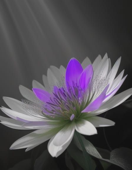 Bioluminescent Flower in Dark Surreal Forest