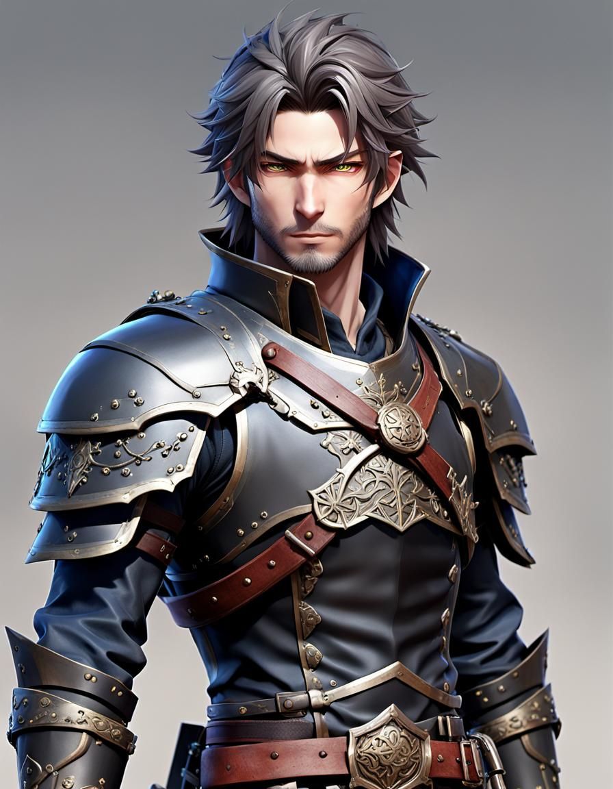 Anime Medieval Mercenary in 3D Style