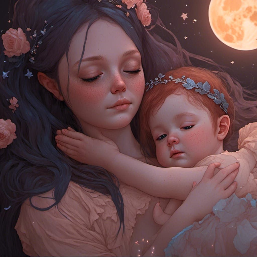 Fairy Mother's Love in Detailed Fantasy Art