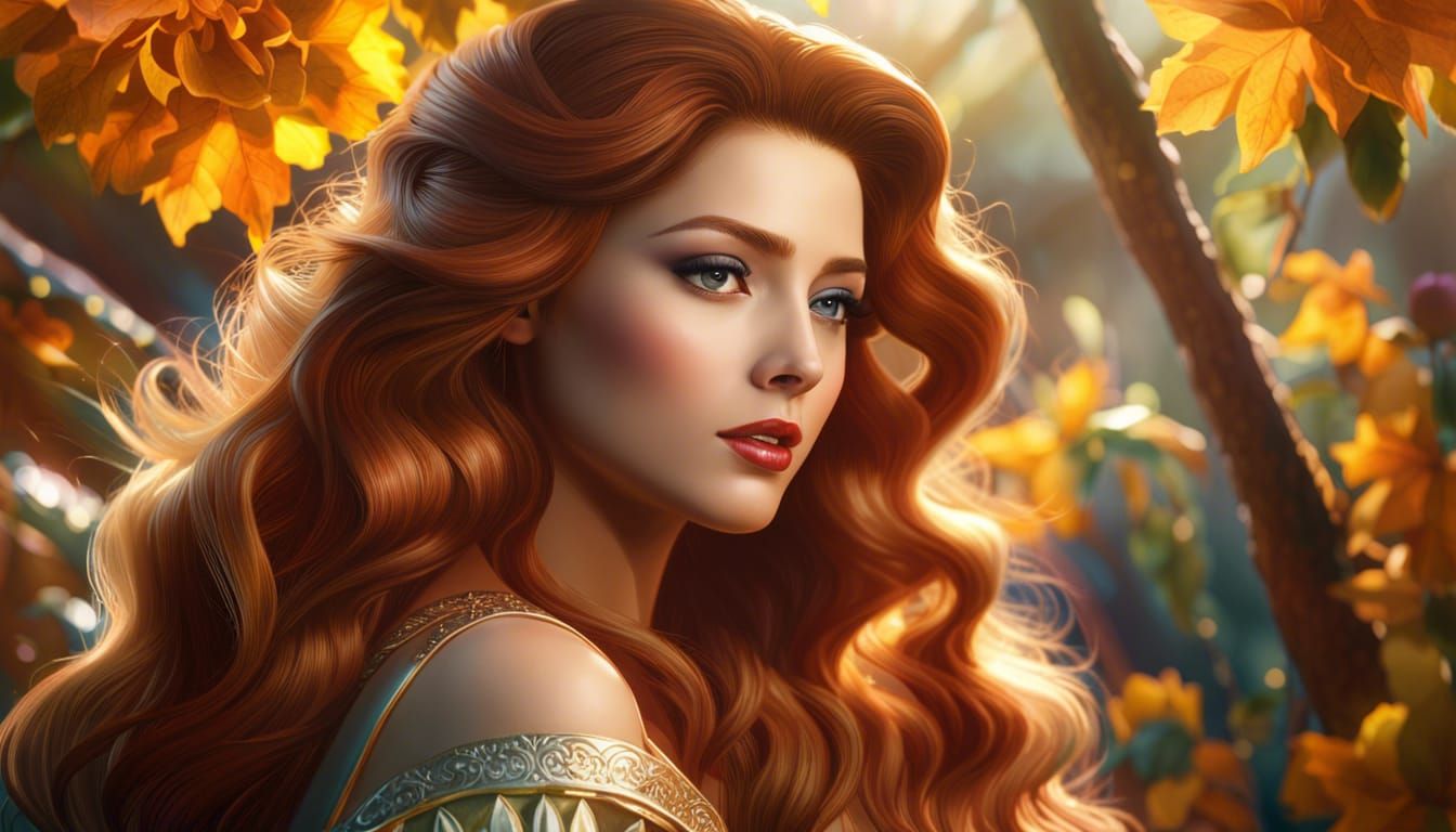 Ethereal Fairy Profile with Flowing Hair