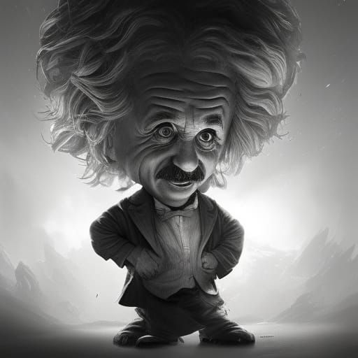 Einstein as Alien: Hyperdetailed Dark Fantasy Portrait