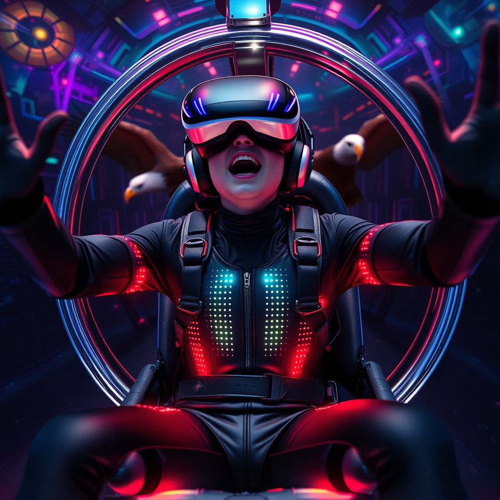 Immersive VR Flight Experience in Cyberpunk Style