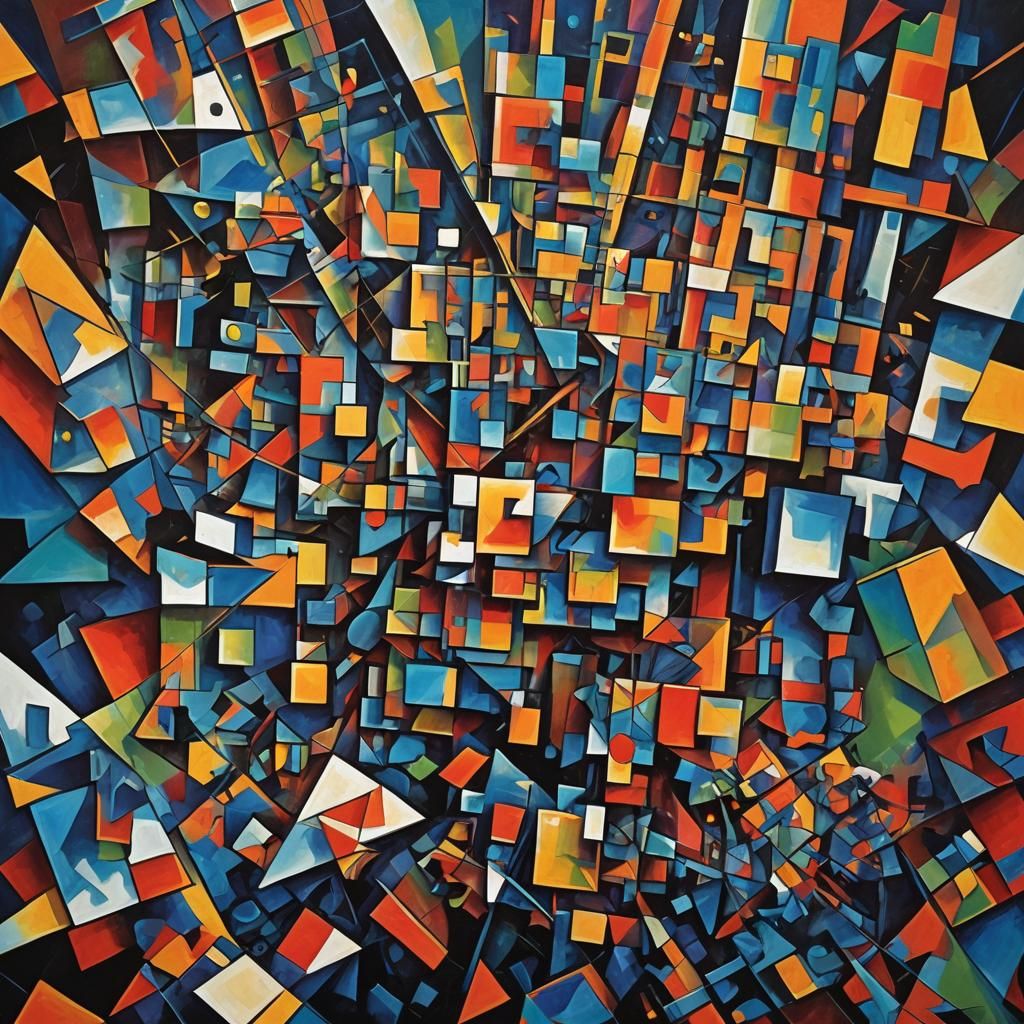 Cubist Laptop in Geometric Fauvism Style