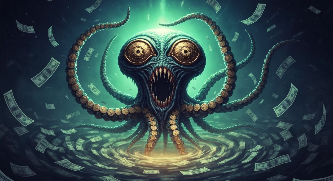 Cosmic Horror Entity Emerges from Currency Vortex