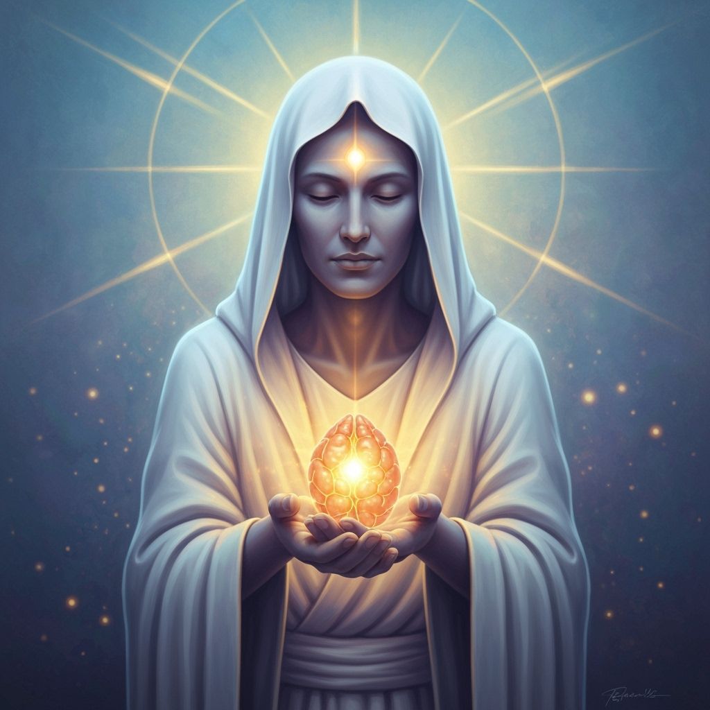 Ethereal Figure with Glowing Pineal Gland