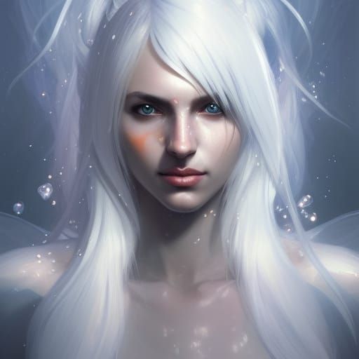 Beautiful Light Elf Portrait in Hyperdetailed Style
