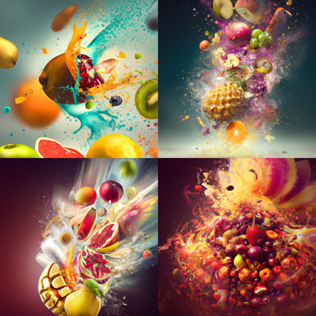 Exploding Fruit: Dramatic Digital Matte Painting