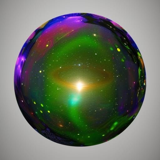 Cosmic Galaxy Tree Sphere Holographic Illustration