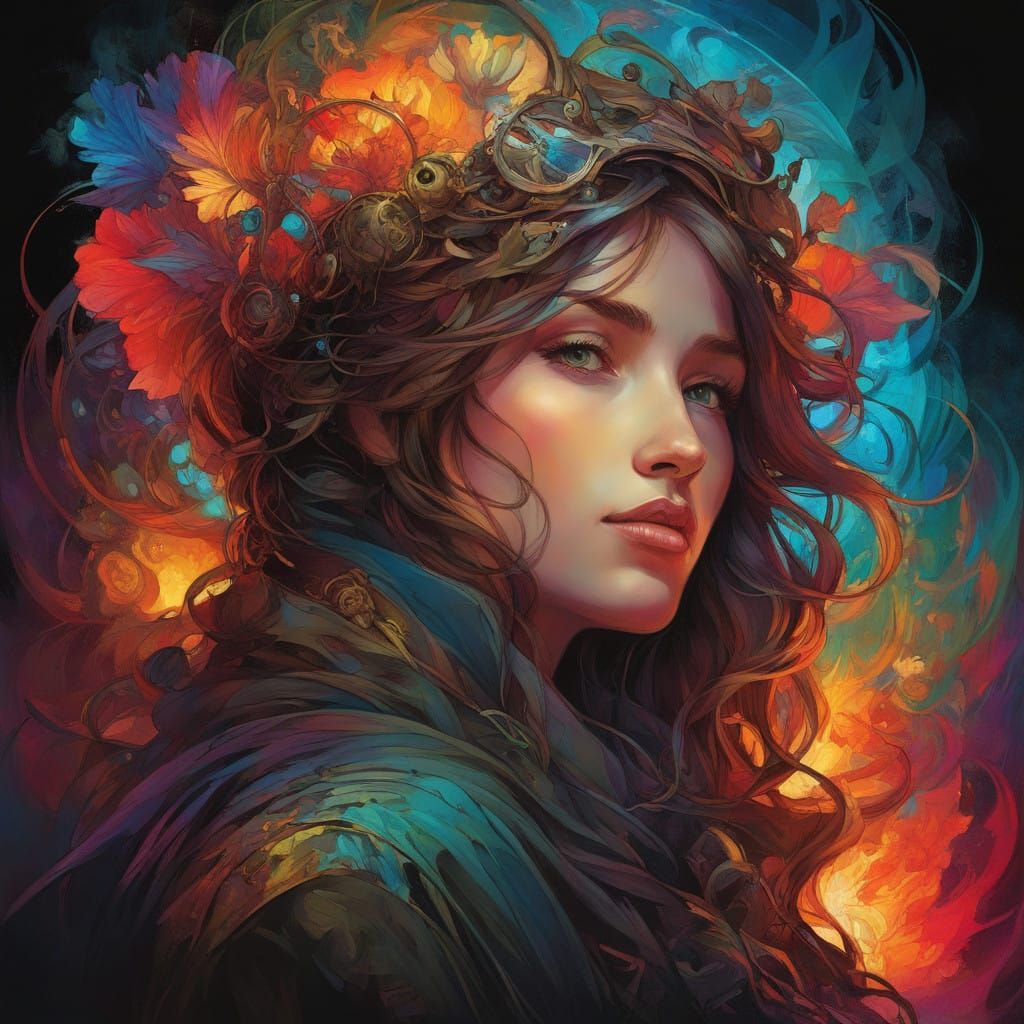 Ethereal Steampunk Heart in Dark Academia Style