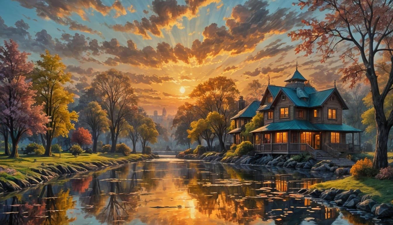 Spring Sunrise in Oil with Glazing Technique