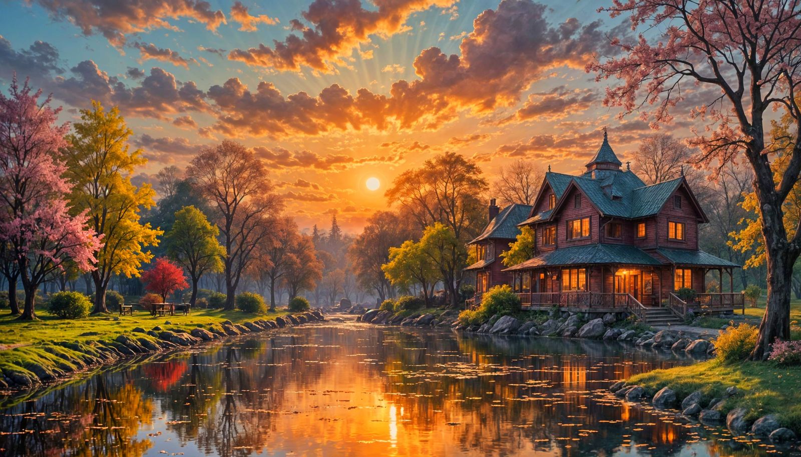 Spring Sunrise in Oil with Glazing Technique