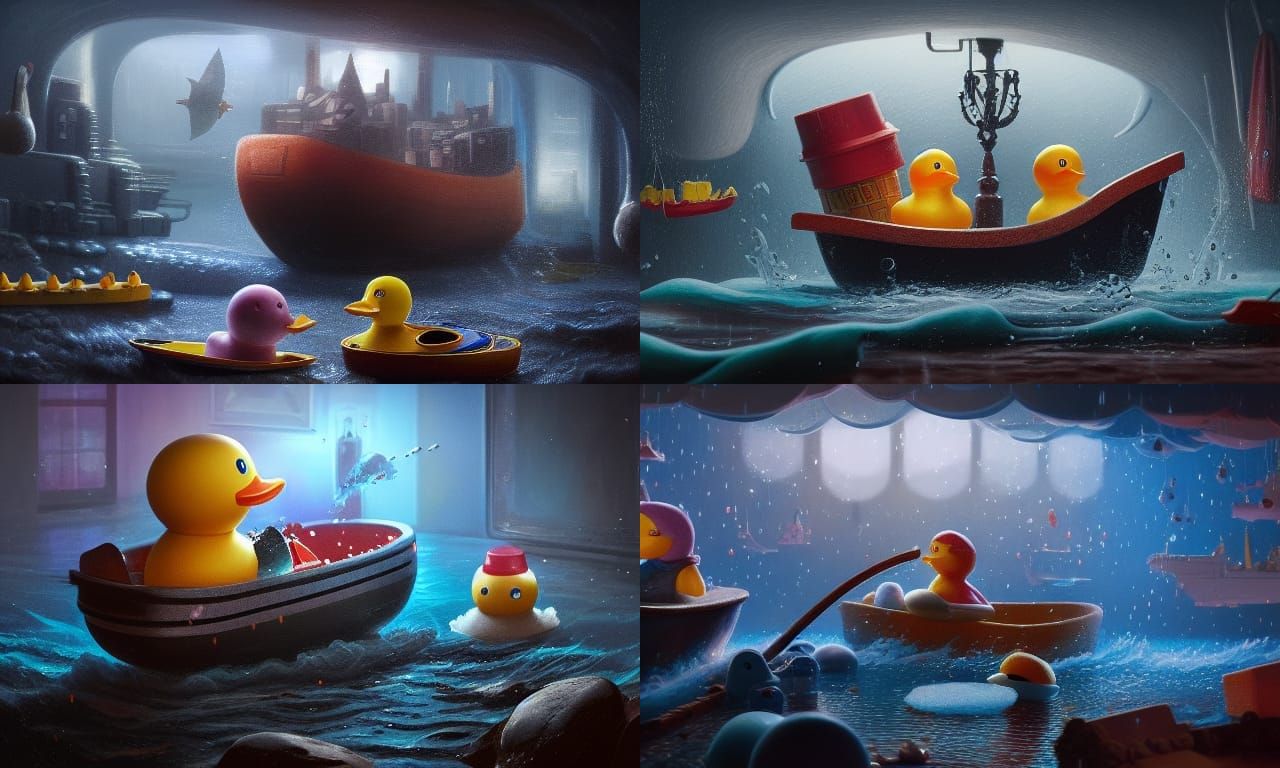 Toy Boat and Rubber Duck Bathtub Battle