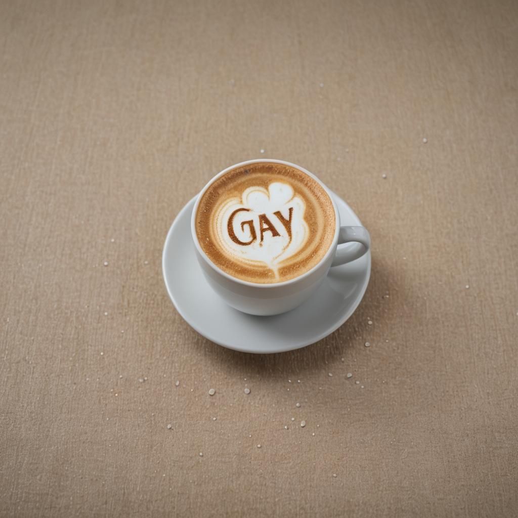 Cappuccino with 'Gay' Spelled in Froth