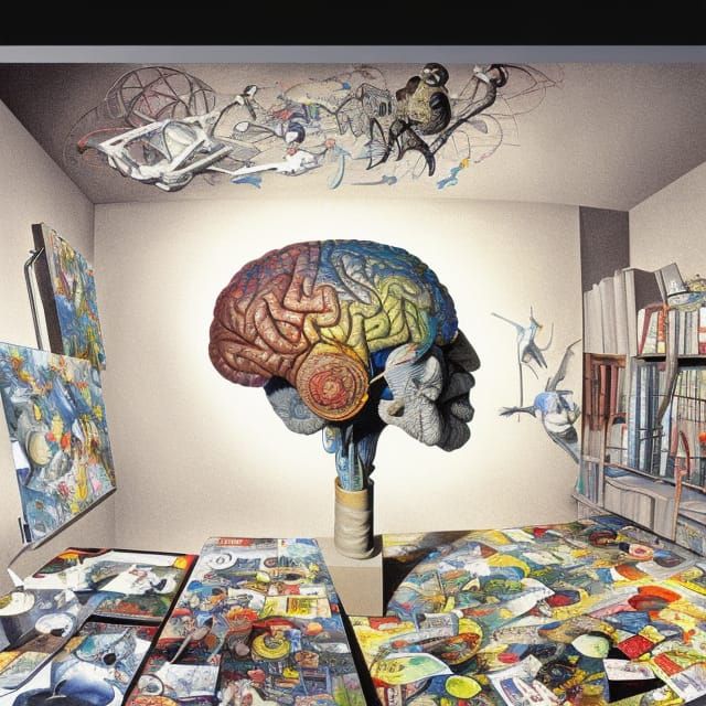 Brain's-Eye View of the World in Surrealist Style