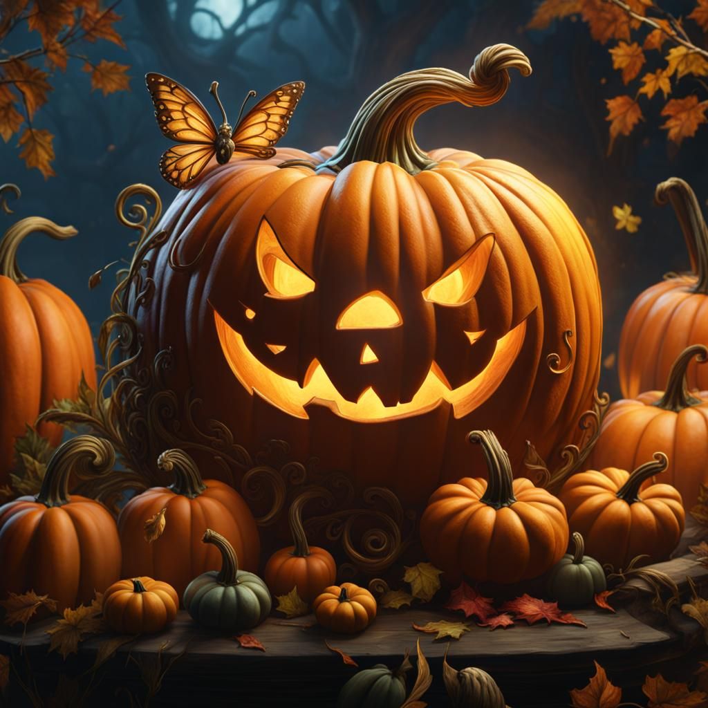 Fantastical Pumpkin Fairy Concept Art