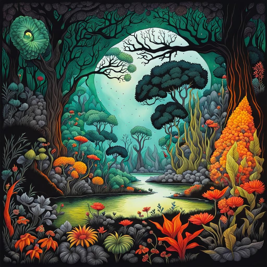 Botanical Garden in a Magical Fantasy World