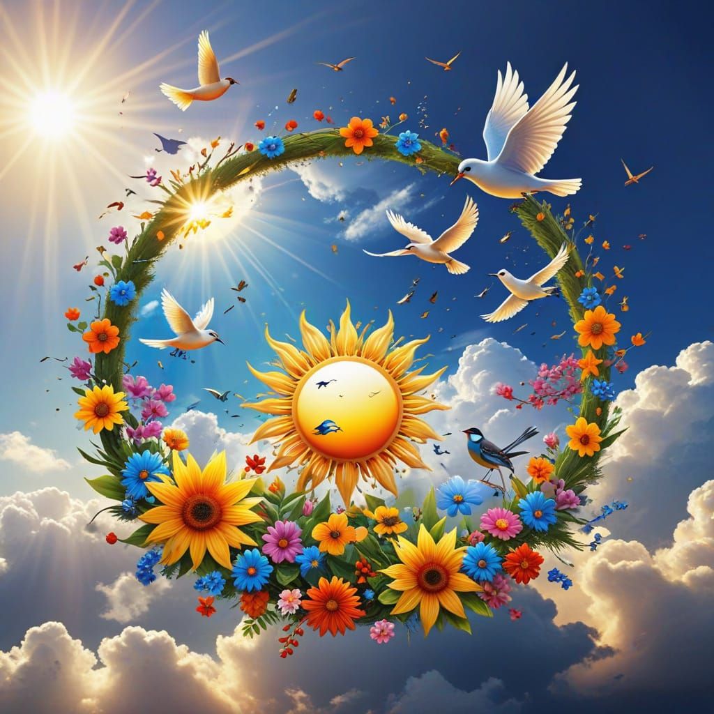 Joyful New Year Celebration with Vibrant Colors and Whimsica...