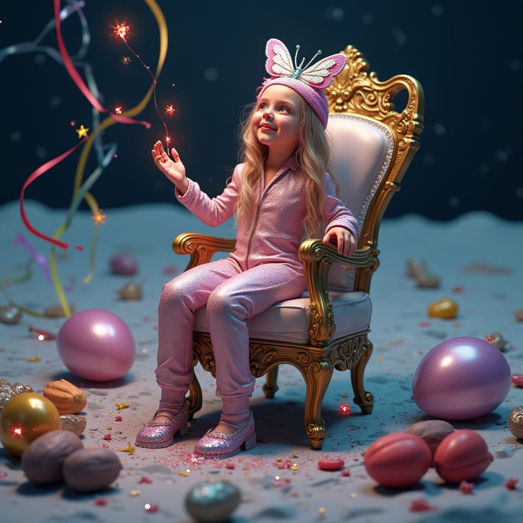 Sally's Lunar Whimsy: A Celestial Celebration in Vibrant Hue...