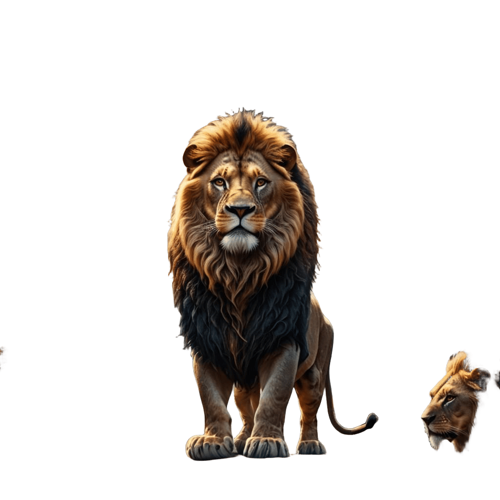 Lion Surrounded by Stars in Detailed Matte Painting