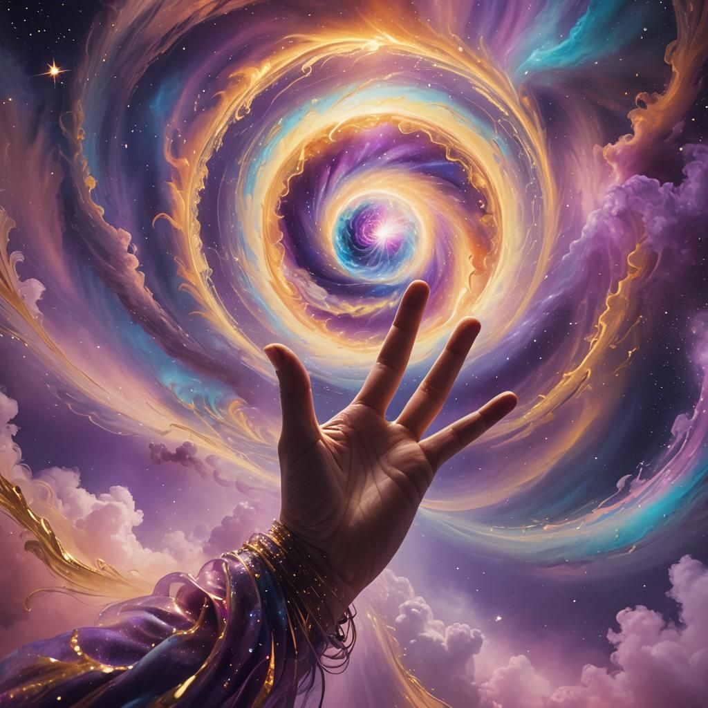 Majestic Being Emerges from Cosmic Vortex