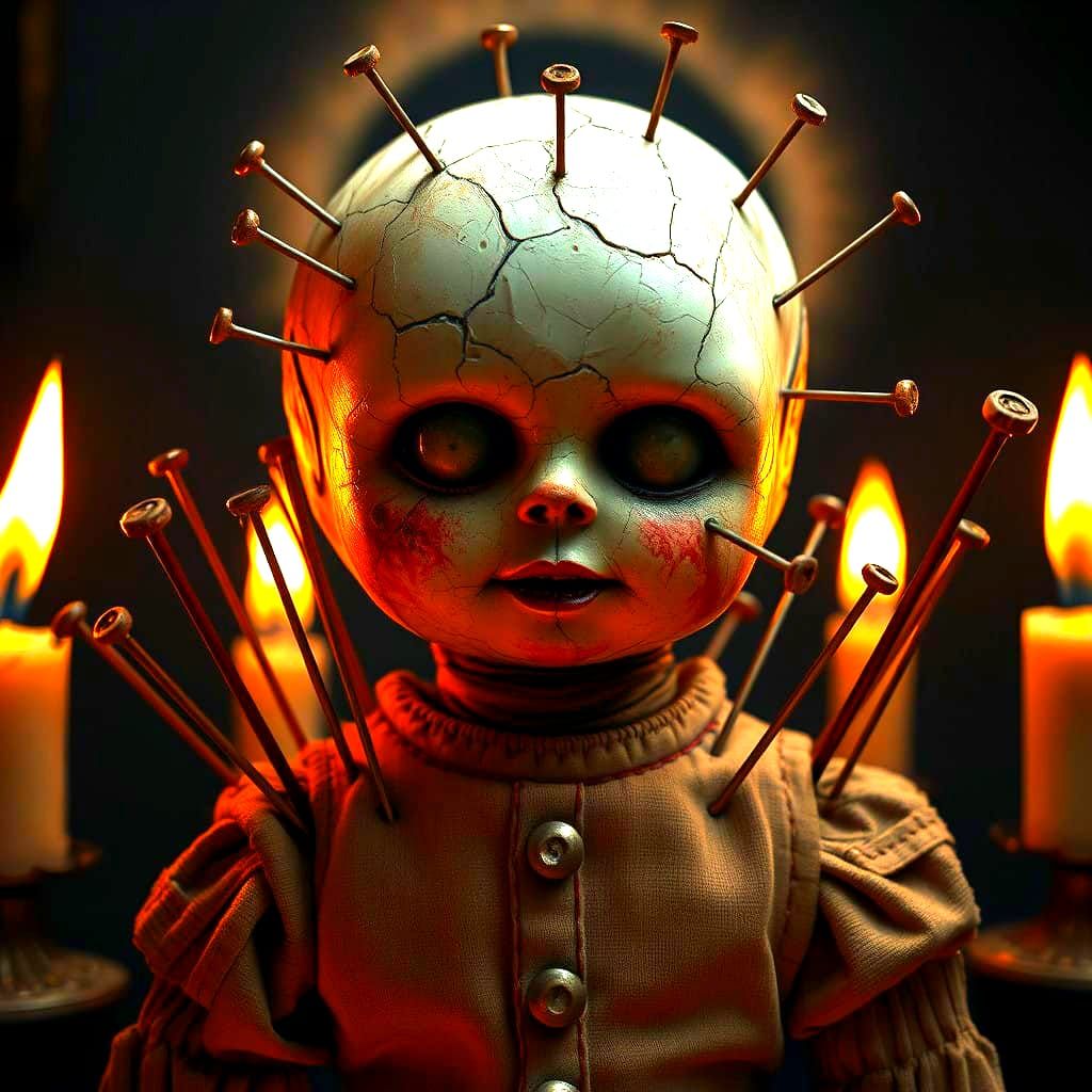 Creepy Voodoo Doll with Pins