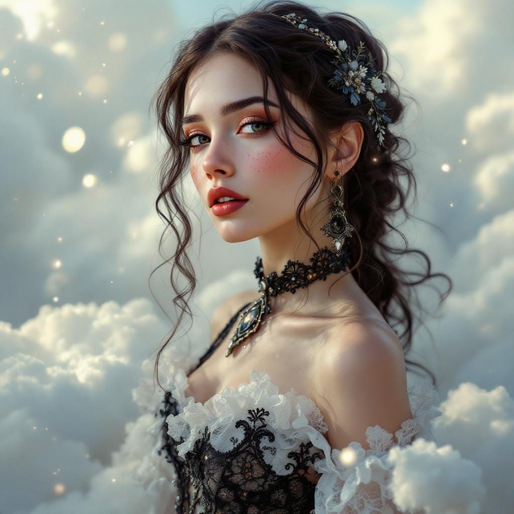 Steampunk Beauty in Surreal, Dreamlike Setting