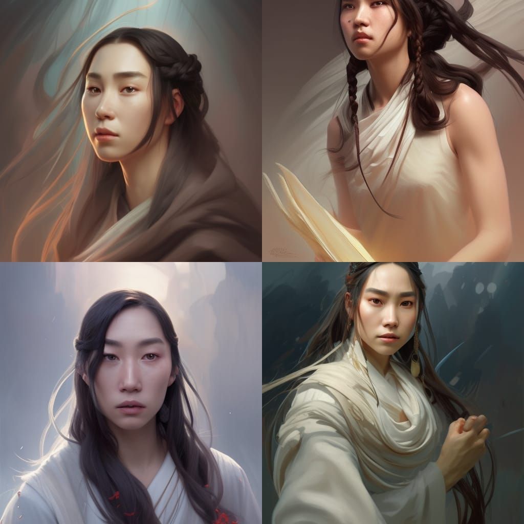 Xie Lian Portrait in Hyperdetailed Digital Art Style