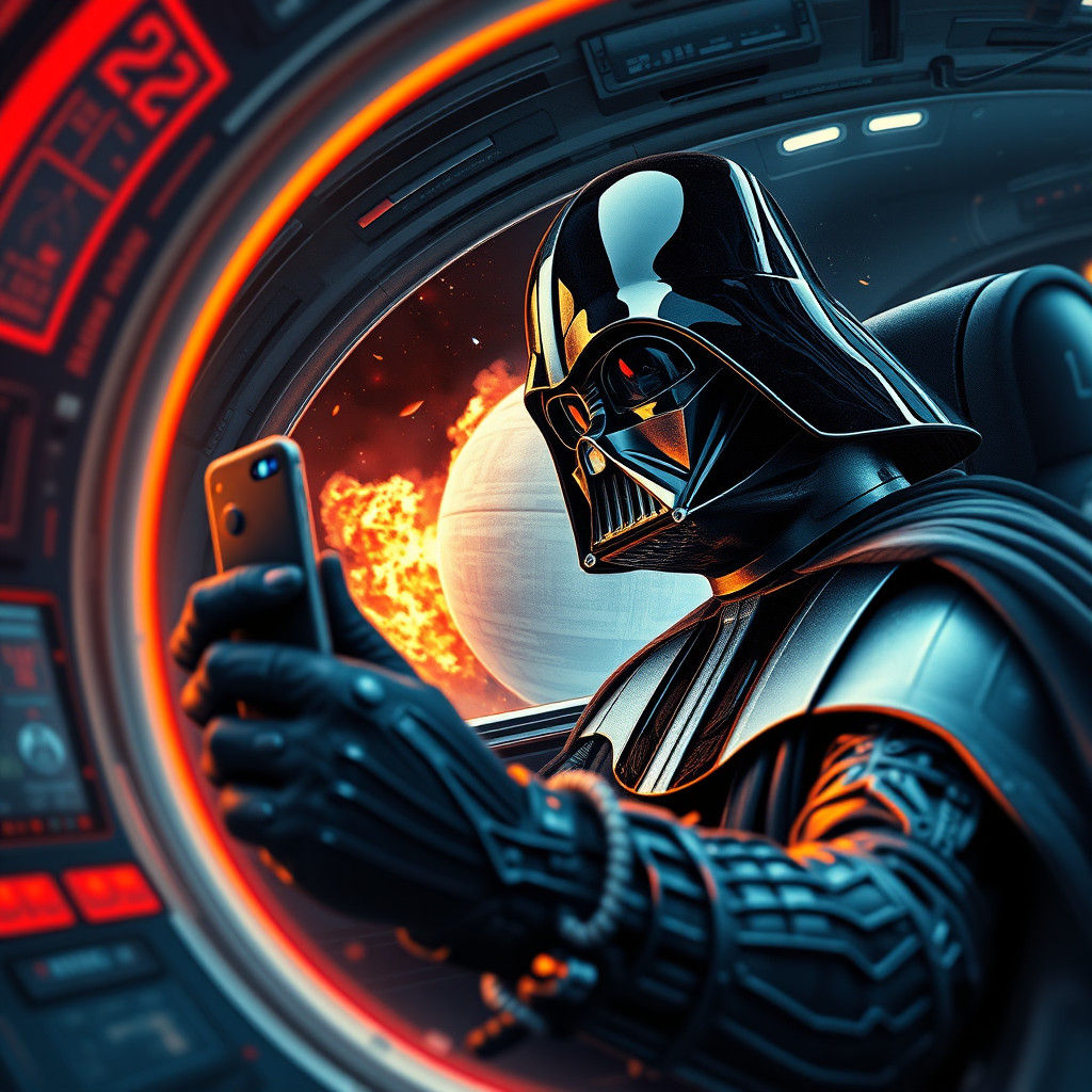 Darth Vader Captures Epic Selfie in Blazing Death Star Destr...