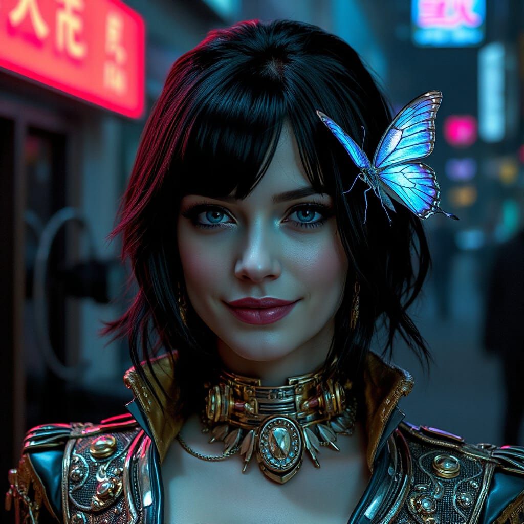 Cyberpunk Queen in Cinematic Style