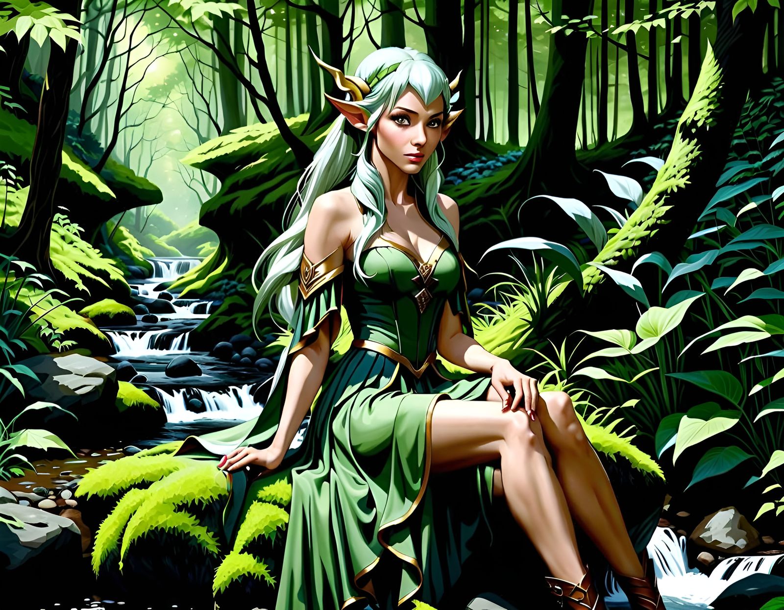 Beautiful Forest Elf Portrait in Hyperrealism