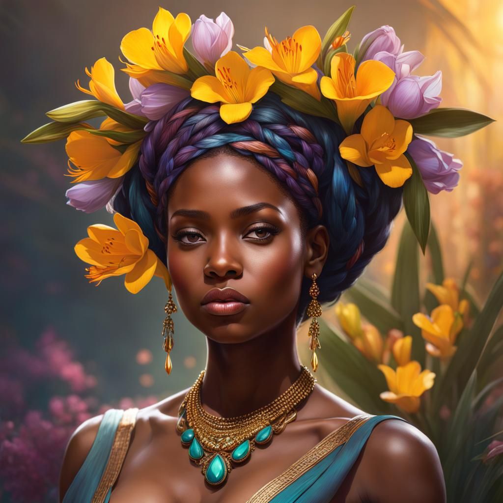 Freesia Girl: Hyperdetailed Portrait in Unreal Engine 5