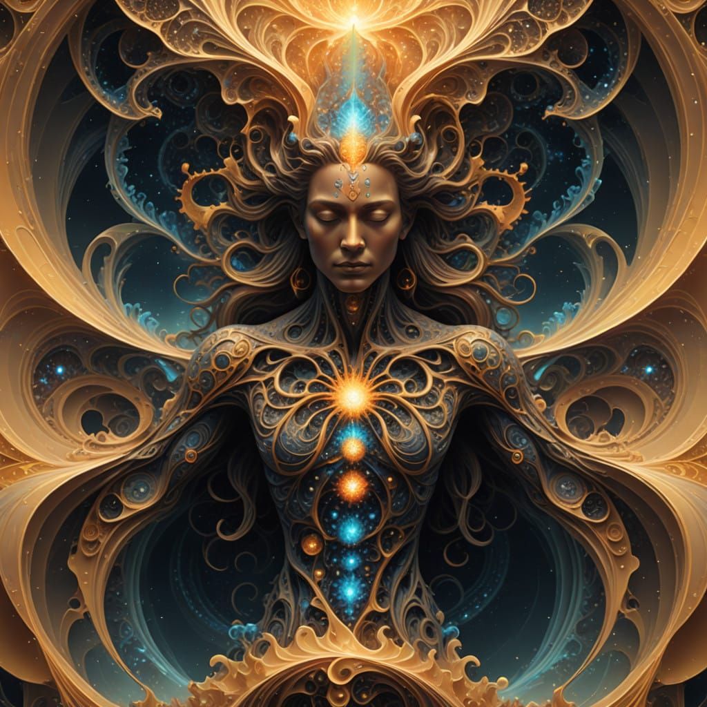 Fractal Wave Function in Divine, Heavenly Atmosphere