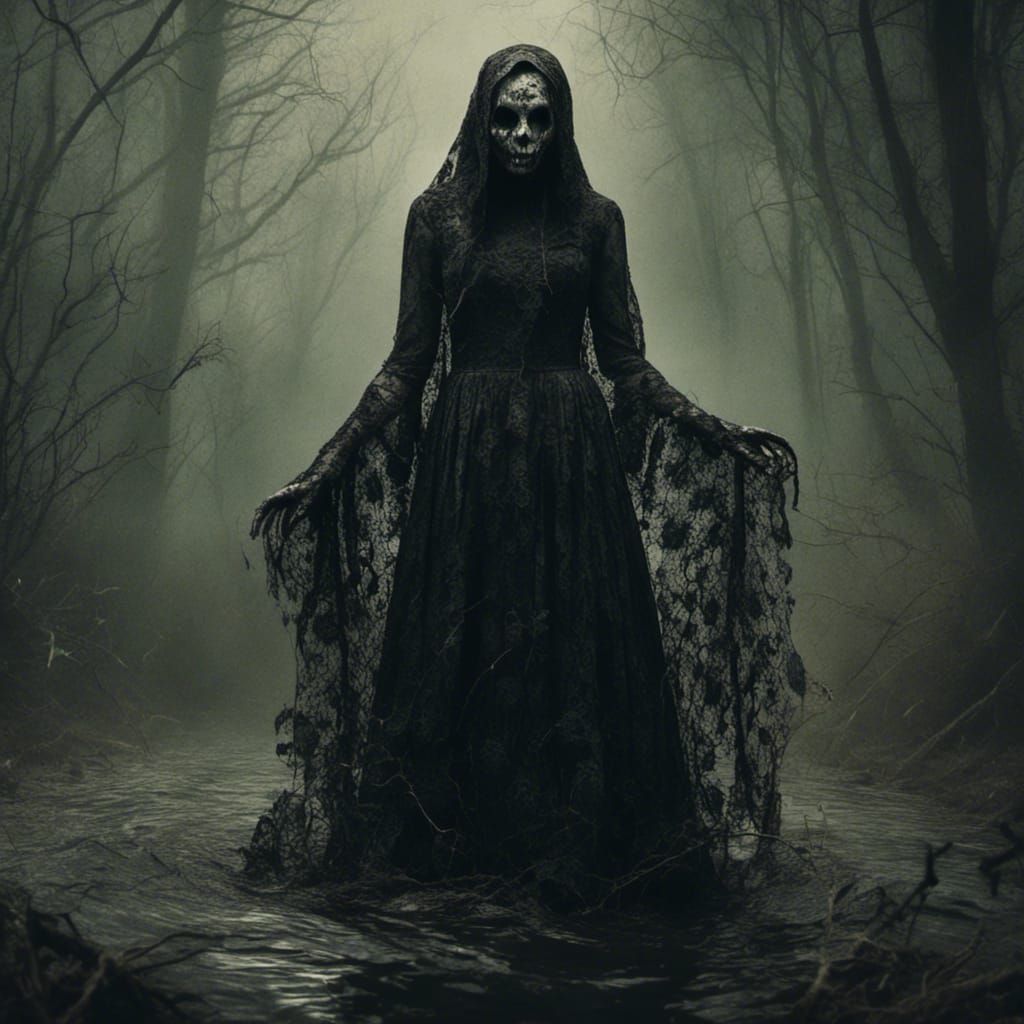 Macabre La Llorona Inspired Dark Fantasy Digital Art