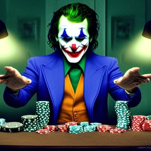Joker's Dramatic Poker Face: A Digital Masterpiece
