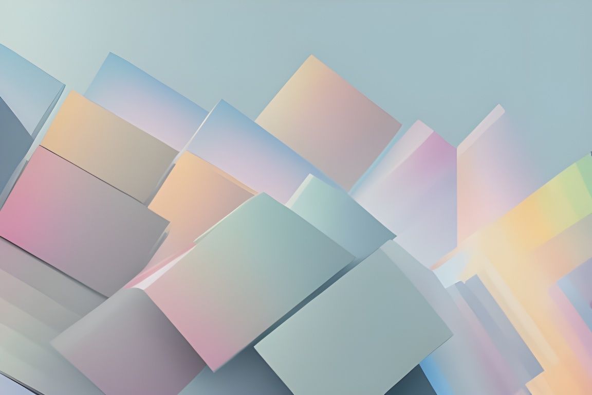 Pastel Color Gradient Rectangles in 3D