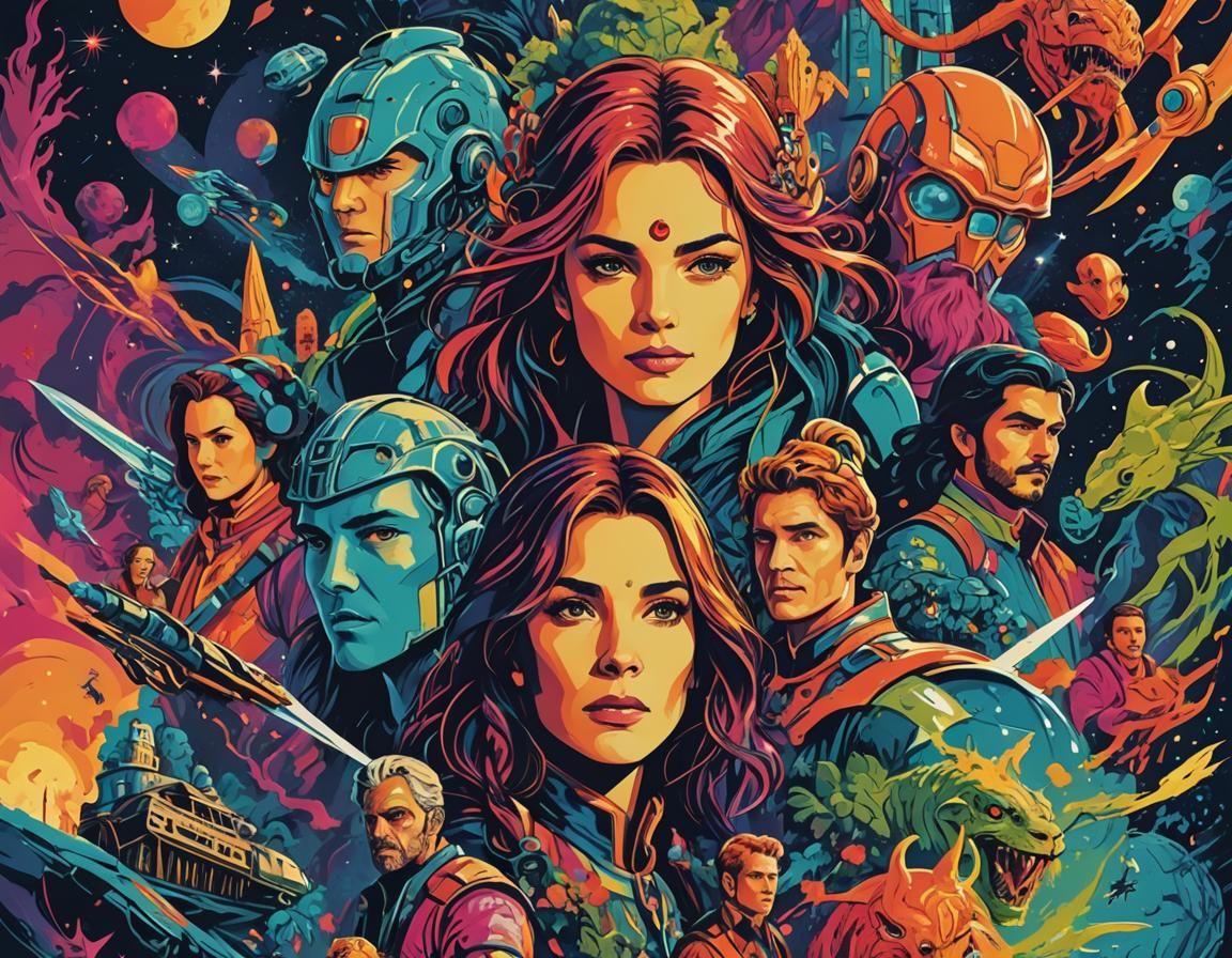 Colorful Movie Poster for Fantasy, Sci-Fi, Romance