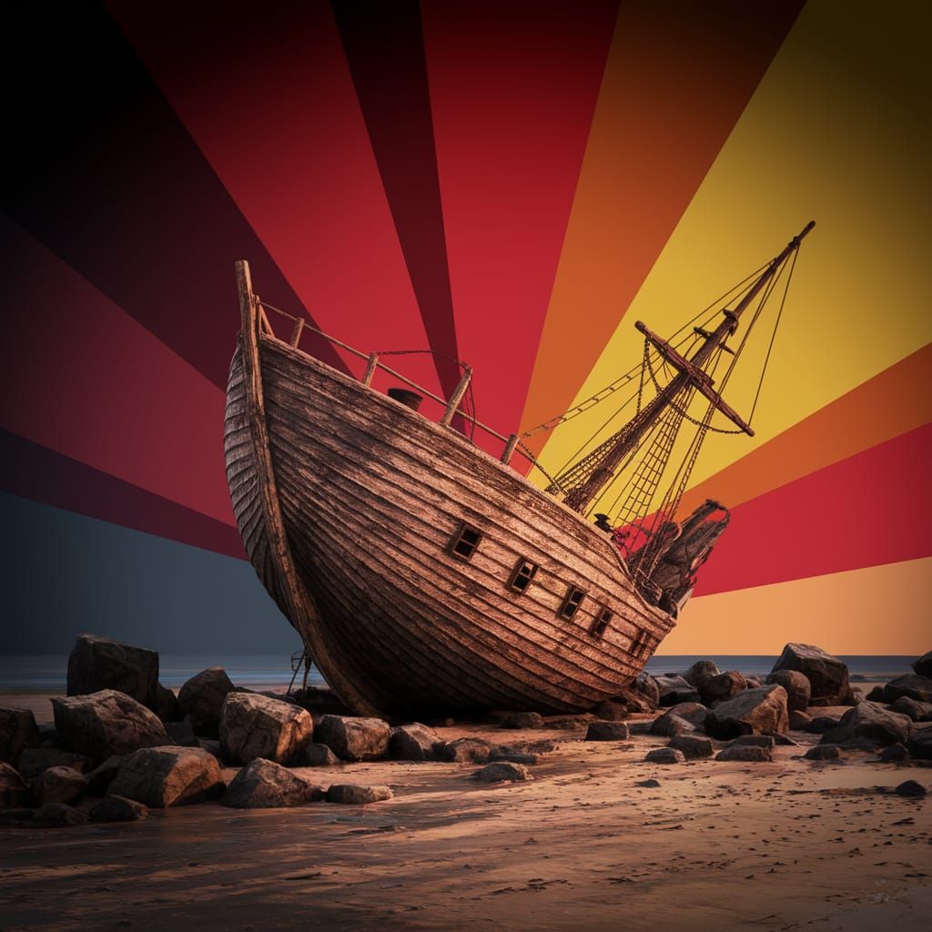 Stunning Autumn Sunset on Rocky Beach in Vibrant Colors