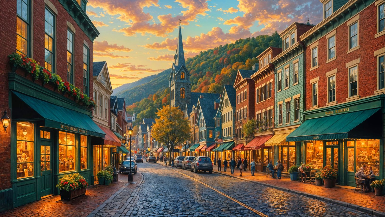 Charming Autumn Scene in Jim Thorpe, USA