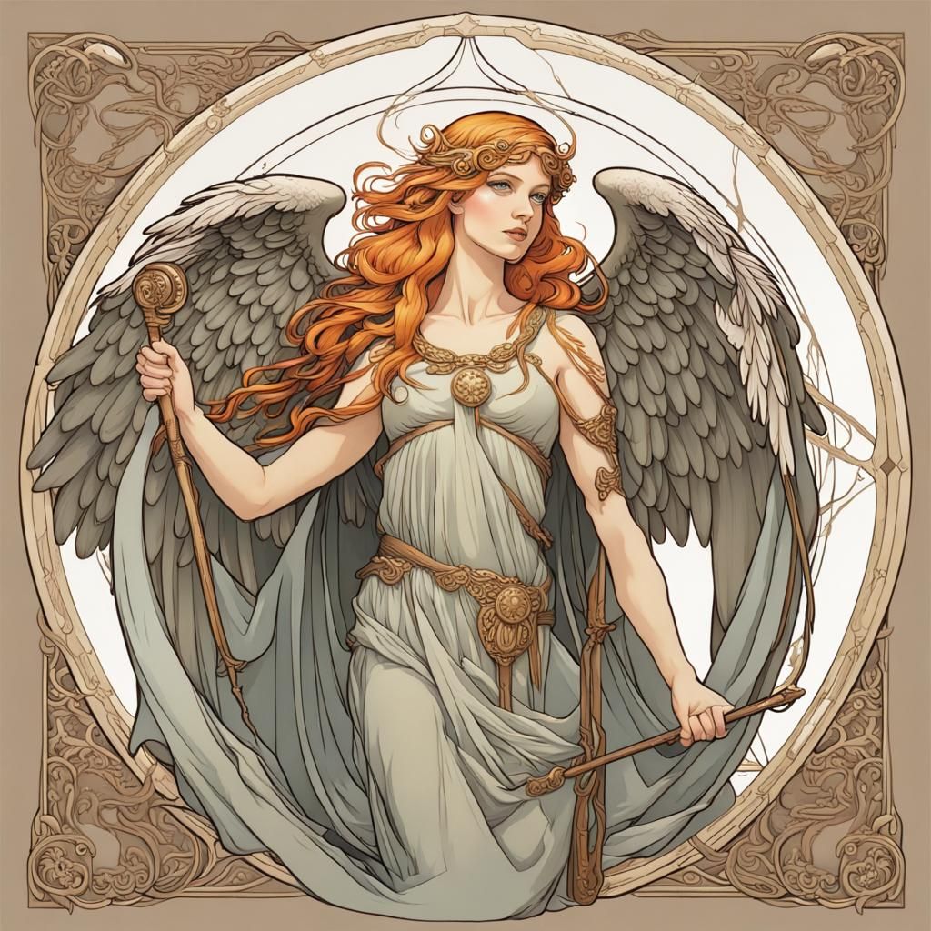 Norse Goddess Eir in Mucha Style