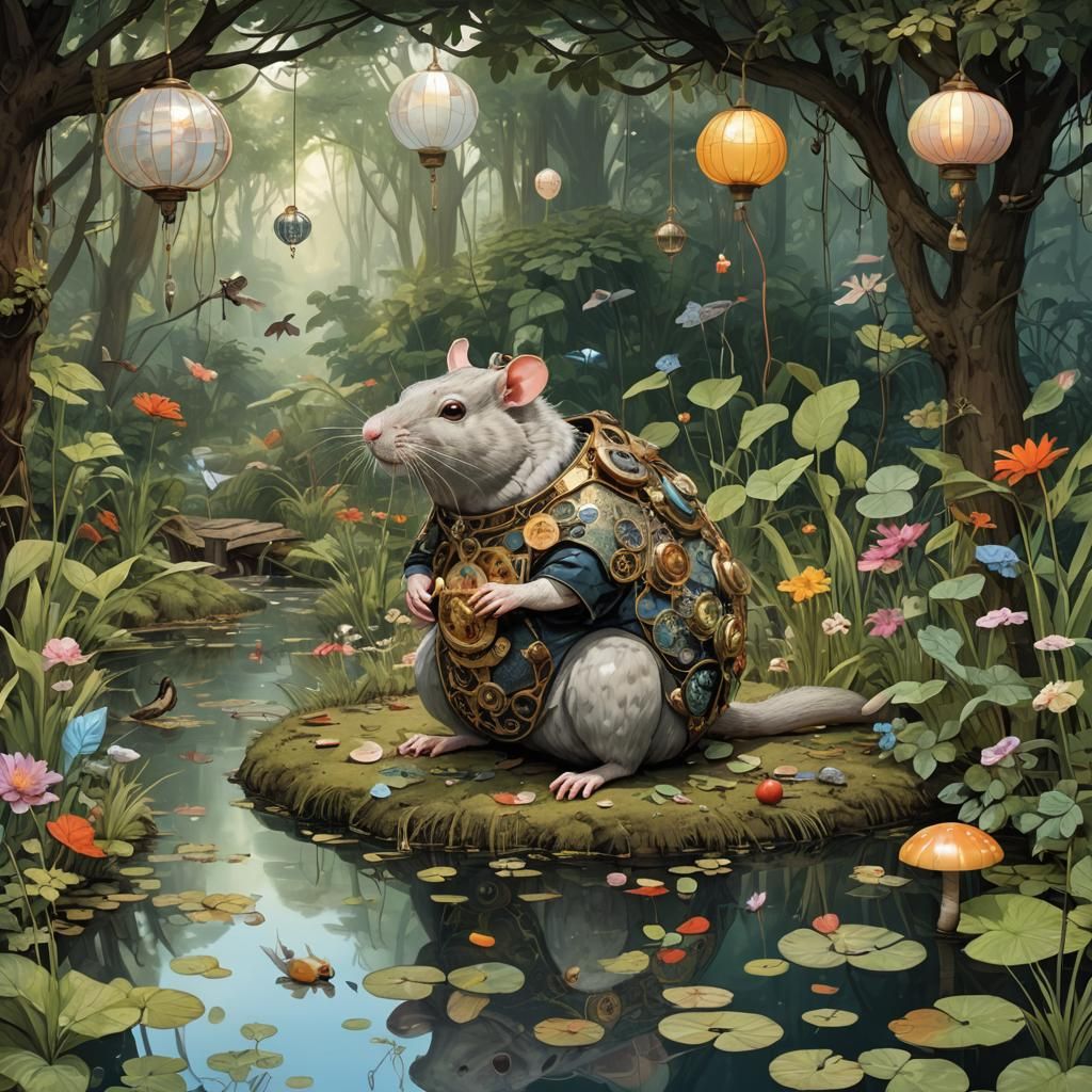 Grotesque Figures Emerge From Woods in Psychedelic Art