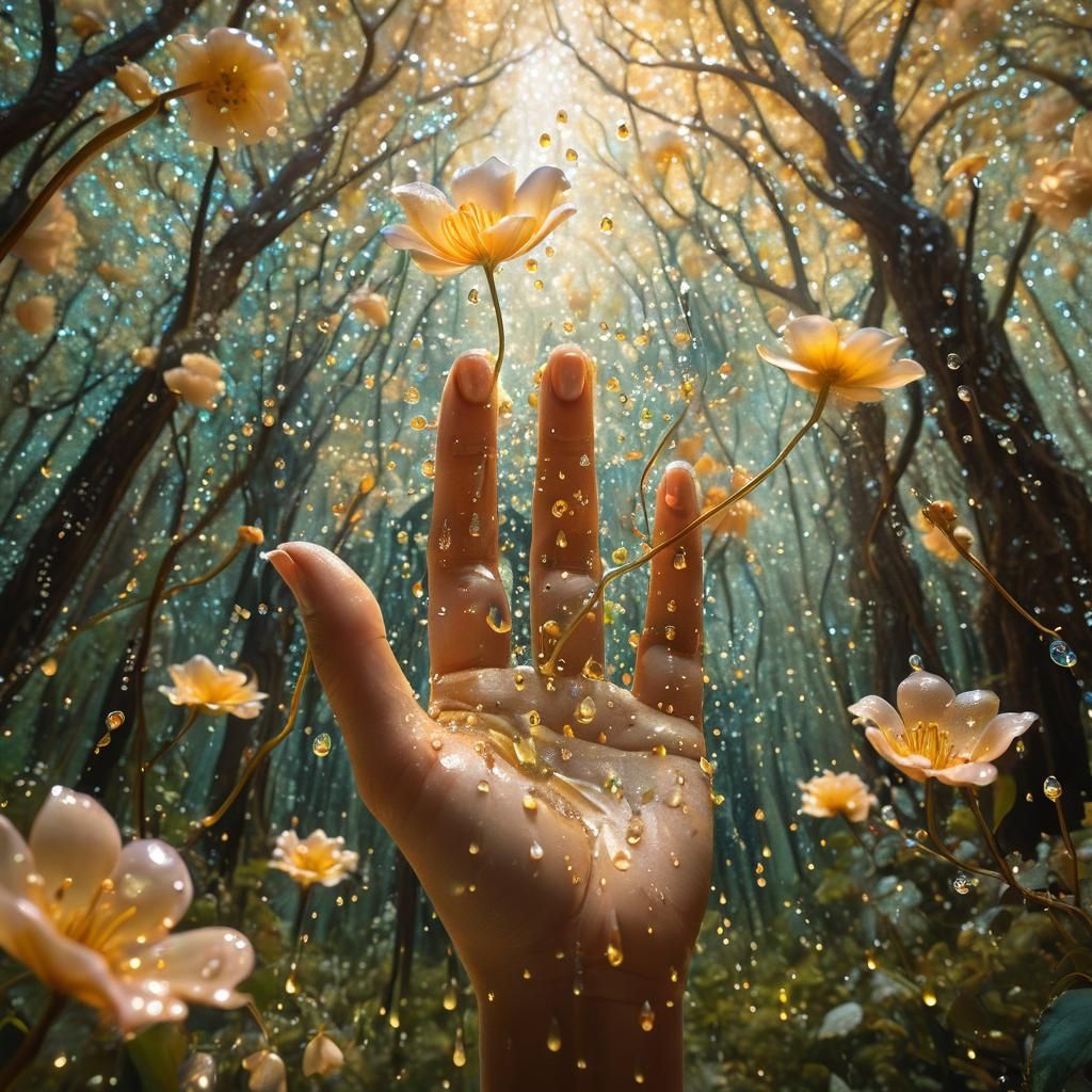 Surreal Figure in Lush Forest, Salvador Dali Style