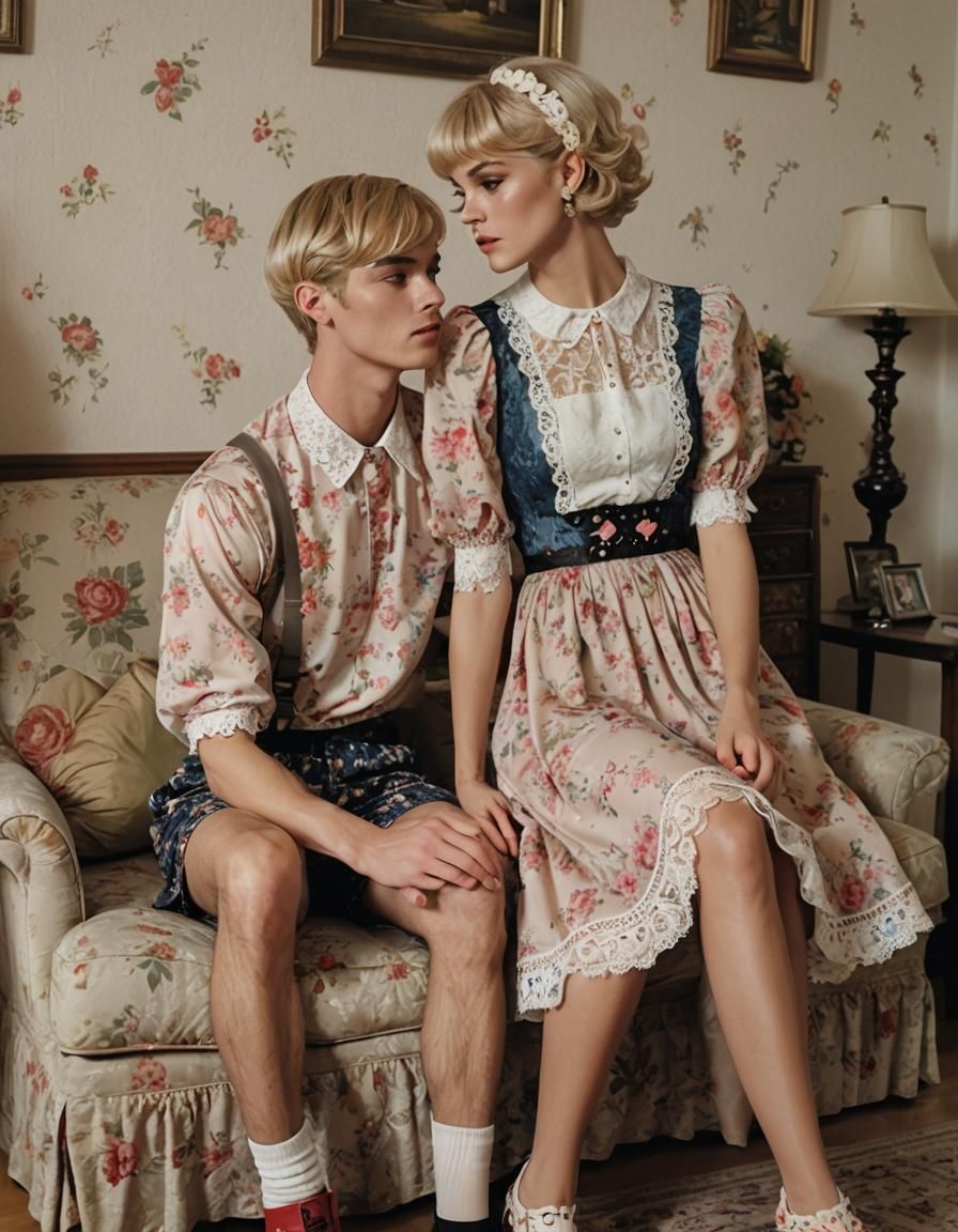 Crossdressing Teen Film Still in Living Room